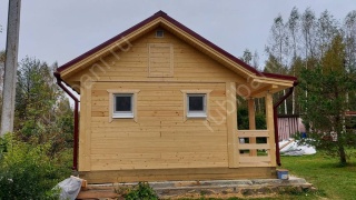 Баня из бруса 6×4 с крыльцом (Б-22), 24 м²