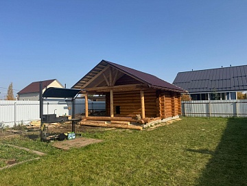 Баня, сруб в чашу 5х5 с террасой 3х5