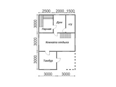 Баня 6 на 9 с террасой и мансардой (БН-24) 54 м²