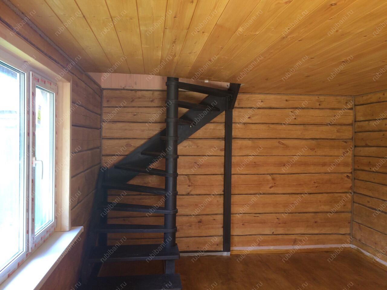 Баня из бревна 6 на 4 с мансардой — фото 5 Баня из бревна 6 на 4 с мансардой — фото 5