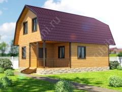 Баня 6 на 9 с террасой и мансардой (БН-24) 54 м²