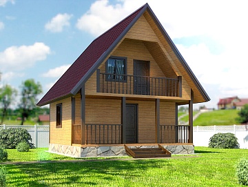 Баня из бруса 6 на 4 двухэтажная (БН-3) 24 м²