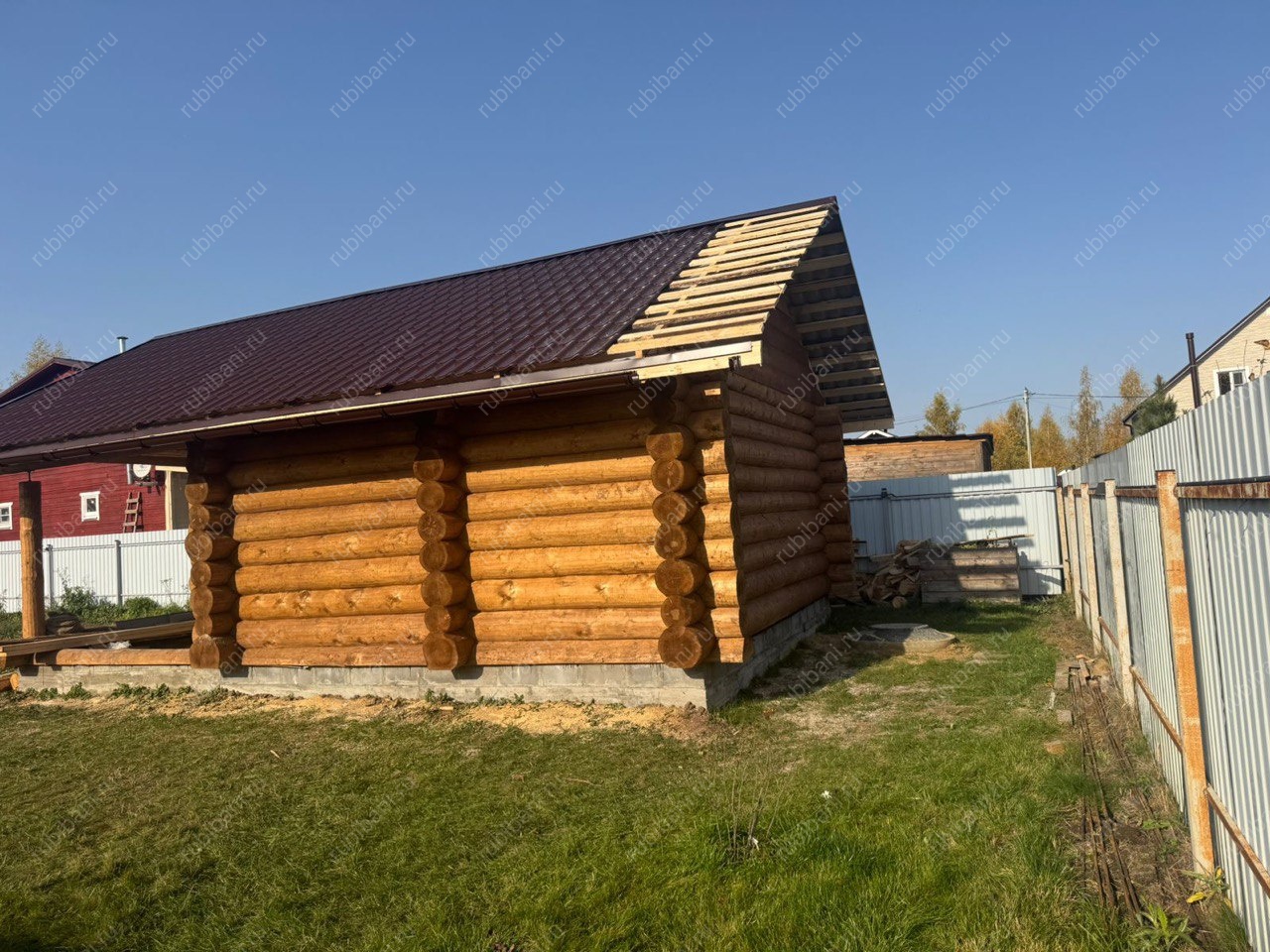Баня, сруб в чашу 5х5 с террасой 3х5 — фото 2 Баня, сруб в чашу 5х5 с террасой 3х5 — фото 2