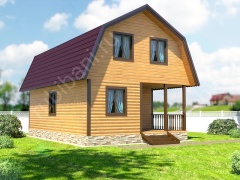 Баня 6 на 9 с террасой и мансардой (БН-24) 54 м²