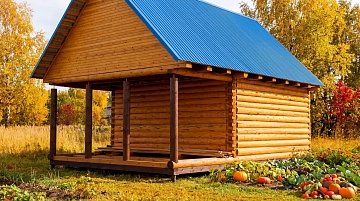 Баня 6×5 с террасой, 42 м²